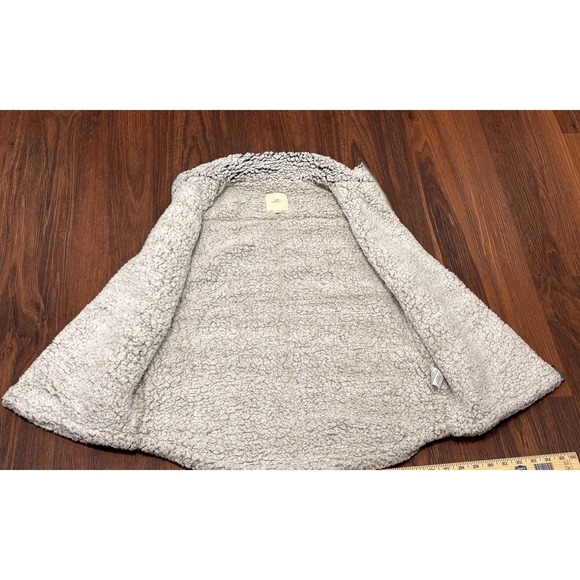 Thread & Supply Sherpa Vest Women's Medium Ivory White Gray Soft Cozy - Picture 10 of 16